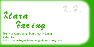 klara haring business card